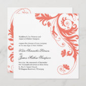 Einladungen zur Hübschen Korallenhochzeit (Vorne/Hinten)