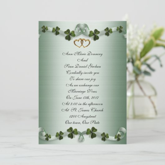 Einladungen zur irischen Hochzeit (Stehend Vorderseite)