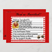 Einladungen zur italienischen Rezept-Card "Spaghet (Vorne/Hinten)