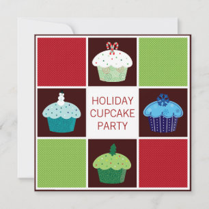 Einladungen zur jährlichen Weihnachts-Cupcake-Part