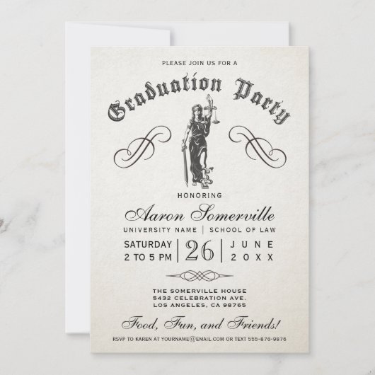 Einladungen zur Jurastudium (Vorderseite)