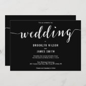 Einladungen zur kalligraphischen Schwarzen Hochzei (Vorne/Hinten)