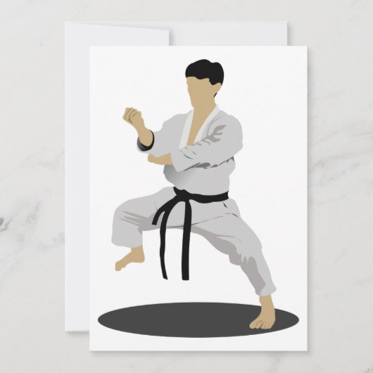 Einladungen zur Karate Pose (Vorderseite)