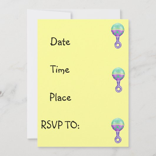 Einladungen zur Kinderdusche (Rückseite)