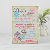 Einladungen zur Kinderdusche aus Holz (Stehend Vorderseite)