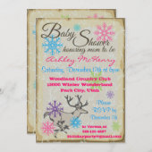 Einladungen zur Kinderdusche aus Holz (Vorne/Hinten)