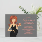 Einladungen zur Kinderdusche {Gray} (Stehend Vorderseite)