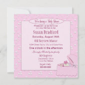 Einladungen zur Kinderdusche - Pink nachdenken (Rückseite)