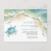 Einladungen zur Kinderdusche Wasserfarbenschildkrö (Vorderseite)