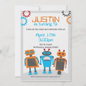 Einladungen zur Kinderrobot-Geburtstagsparty (Vorderseite)