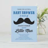 Einladungen zur kleinen Mustache Babydusche (Stehend Vorderseite)