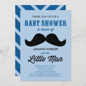 Einladungen zur kleinen Mustache Babydusche (Vorne/Hinten)