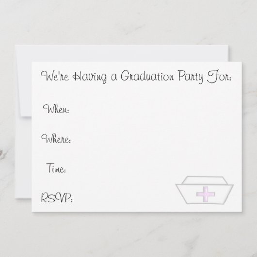 Einladungen zur Krankenschwester Graduation Party (Rückseite)