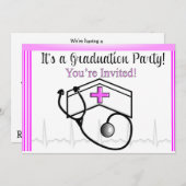 Einladungen zur Krankenschwester-Graduation Rosa (Vorne/Hinten)