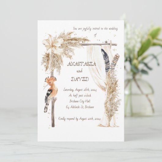 Einladungen zur kreativen Hochzeitsidee (Stehend Vorderseite)