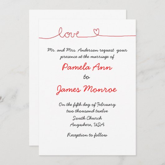 Einladungen zur "Liebe" (Vorne/Hinten)