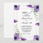 Einladungen zur lila Blumenmuskulatur (Vorne/Hinten)