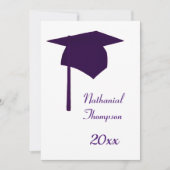 Einladungen zur lila Graduation Cap und Tassel (Vorderseite)