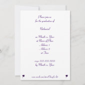 Einladungen zur lila Graduation Cap und Tassel (Rückseite)