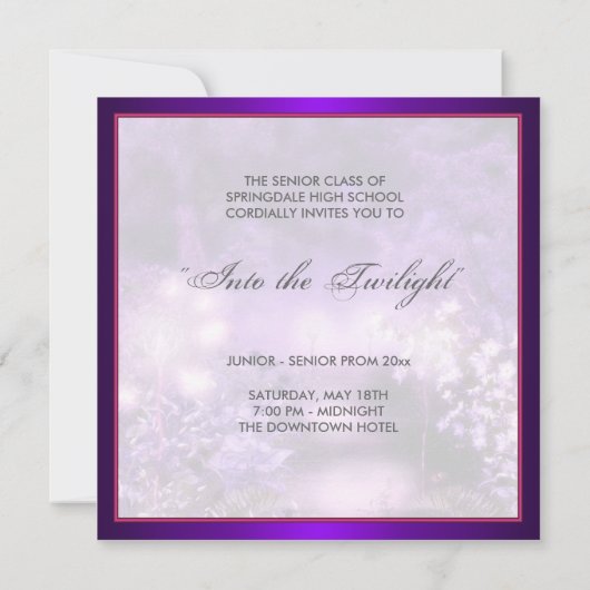 Einladungen zur lila Mondlicht-Prom (Rückseite)