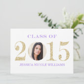 Einladungen zur lila und Gold-Graduierung (Stehend Vorderseite)