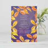 Einladungen zur lila und orangen Hochzeit im Herbs (Stehend Vorderseite)