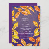 Einladungen zur lila und orangen Hochzeit im Herbs (Vorne/Hinten)