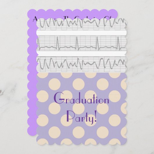 Einladungen zur medizinischen Graduation Lila (Vorne/Hinten)
