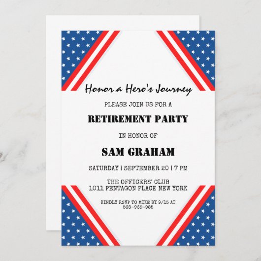 Einladungen zur militärischen Rente durch vereinte (Vorne/Hinten)