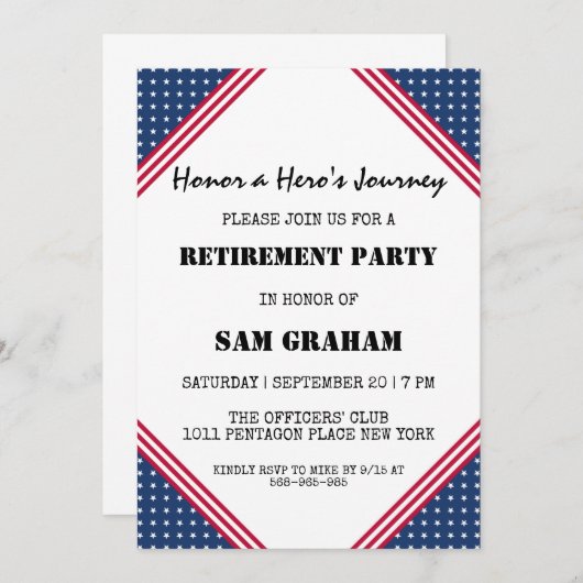 Einladungen zur militärischen Rente durch vereinte (Vorne/Hinten)