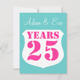 Einladungen zur modernen 25. Hochzeitstag-Party