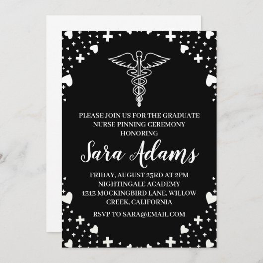 Einladungen zur modernen, einfachen Pflegeprägung (Vorne/Hinten)