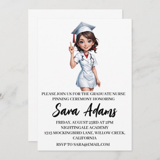 Einladungen zur modernen, einfachen Pflegeprägung (Vorne/Hinten)