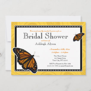 Einladungen zur Monarch Butterfly Yellow Bridal Du