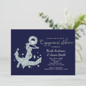 Einladungen zur Nautical Diamond Anchor VERLOBUNG (Stehend Vorderseite)