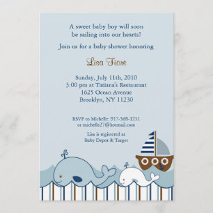Einladungen zur Nautical Little Whale Baby Shower