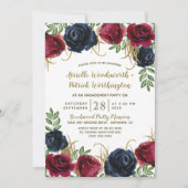 Einladungen zur Navy Blue Burgundy-Engagement-Part (Vorderseite)