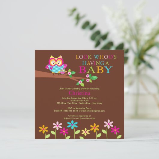 Einladungen zur Niedlichen Babydusche (Stehend Vorderseite)