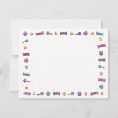 Einladungen zur Niedlichen Hexe- und Süßigkeiten-G (Rückseite)