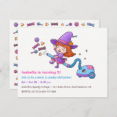 Einladungen zur Niedlichen Hexe- und Süßigkeiten-G (Vorne/Hinten)