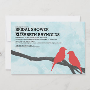 Einladungen zur niedlichen Red Bird Bridal Dusche