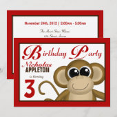 Einladungen zur niedlichen Roten Geburtstagspartei (Vorne/Hinten)