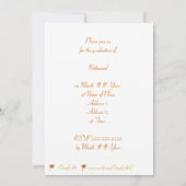 Einladungen zur orangefarbenen Graduation Cap & Ta (Rückseite)