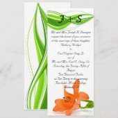 Einladungen zur Orangenen Lily-Hochzeit (Vorne/Hinten)