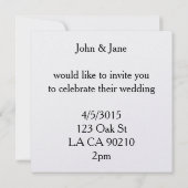 Einladungen zur Ostergrashochzeit (Rückseite)