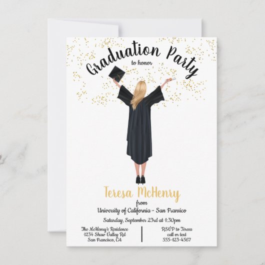 Einladungen zur personalisierten Portrait Graduati (Vorderseite)