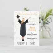 Einladungen zur personalisierten Portrait Graduati (Stehend Vorderseite)