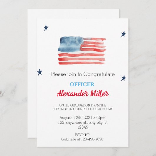 Einladungen zur Polizeiakademie oder Polizeieinzie (Vorne/Hinten)