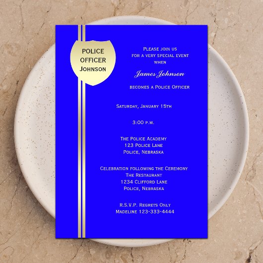 Einladungen zur Polizeischule Abzeichen