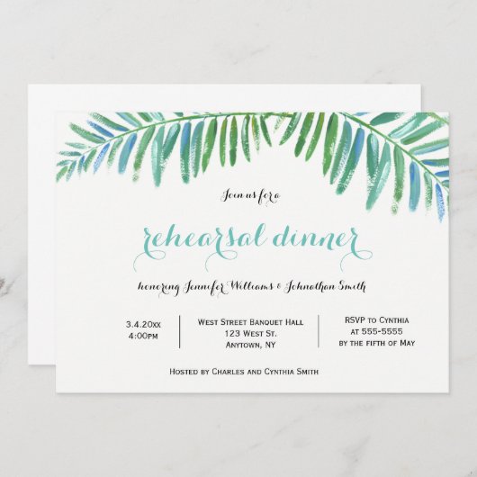 Einladungen zur Probe am Palmenziel (Vorne/Hinten)